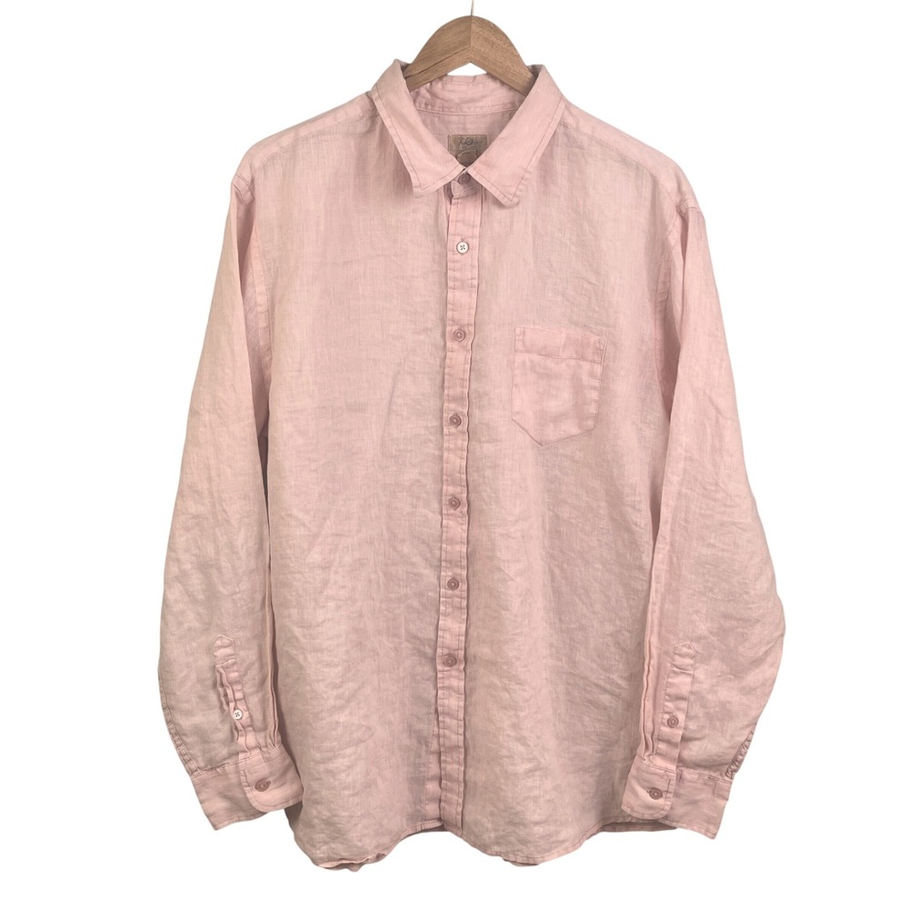Tre Vero Three Truths XL Linen Salmon Peach Men's Long Sleeve Preppy Resort